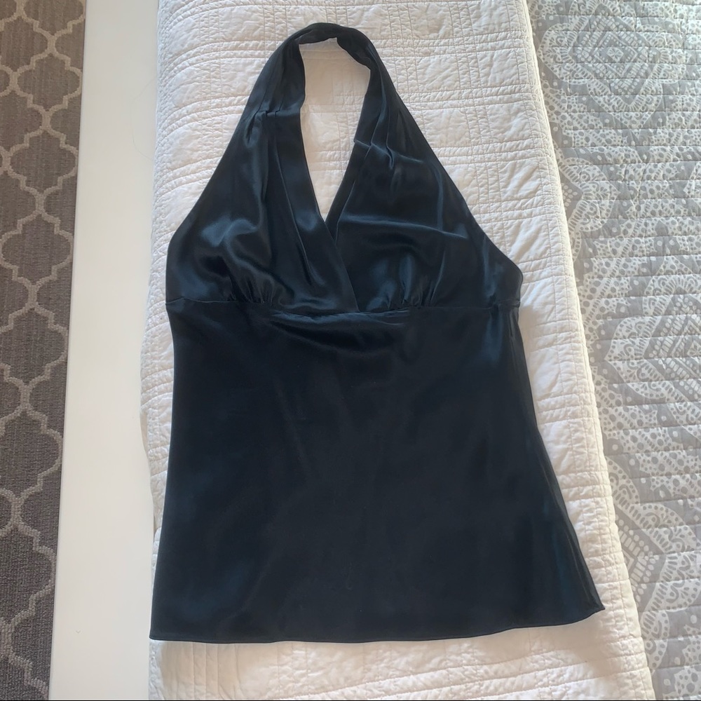 Express halter black silk spandex small GUC